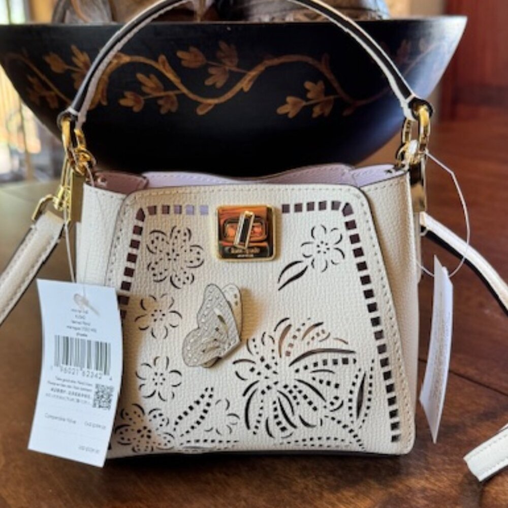 Kate Spade Phoebe Perforated Mini Top Handle Crossbody Butterfly Purse K…
